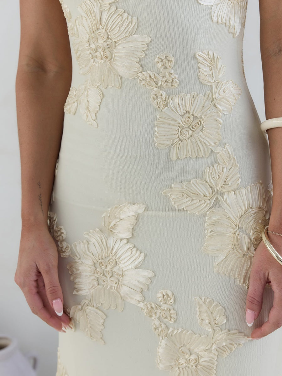 Strapless Midi Dress Yellow