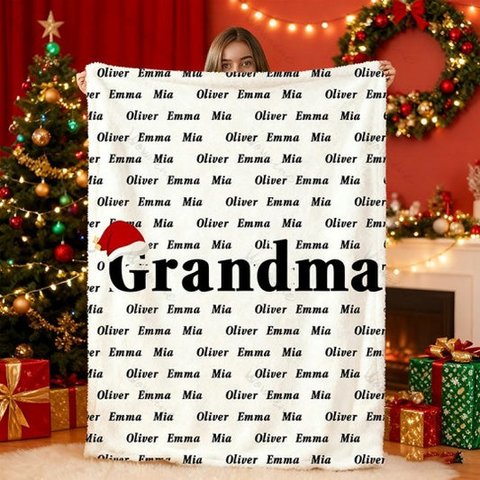 Custom MAMA Christmas Blanket with Your Family Names