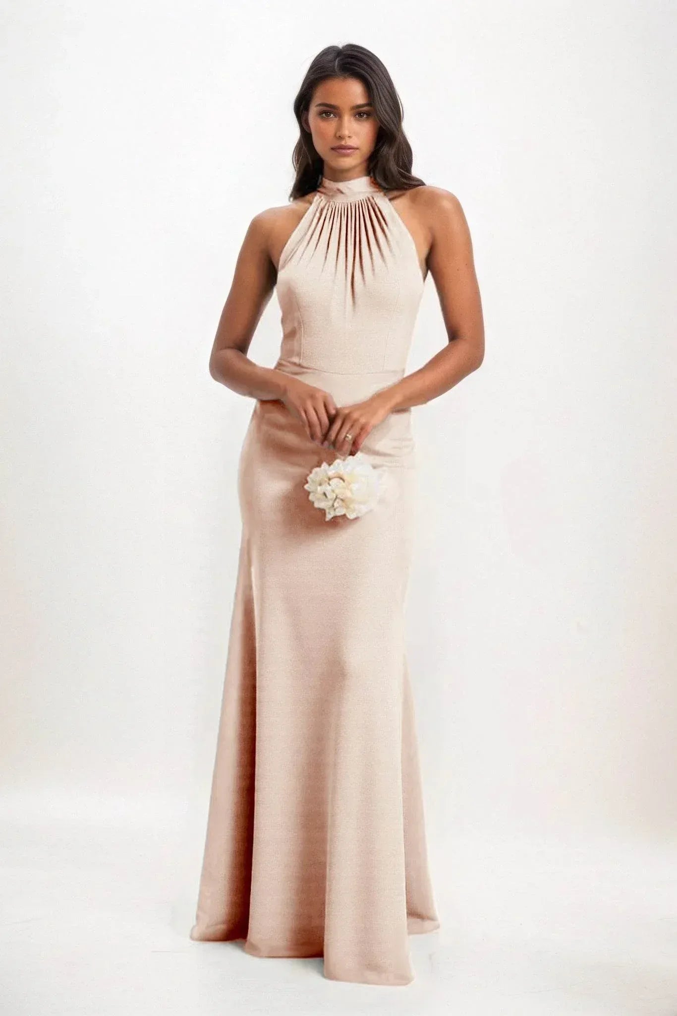 Sheath-Column Maxi Elastic Cloth Dress CB0814CS