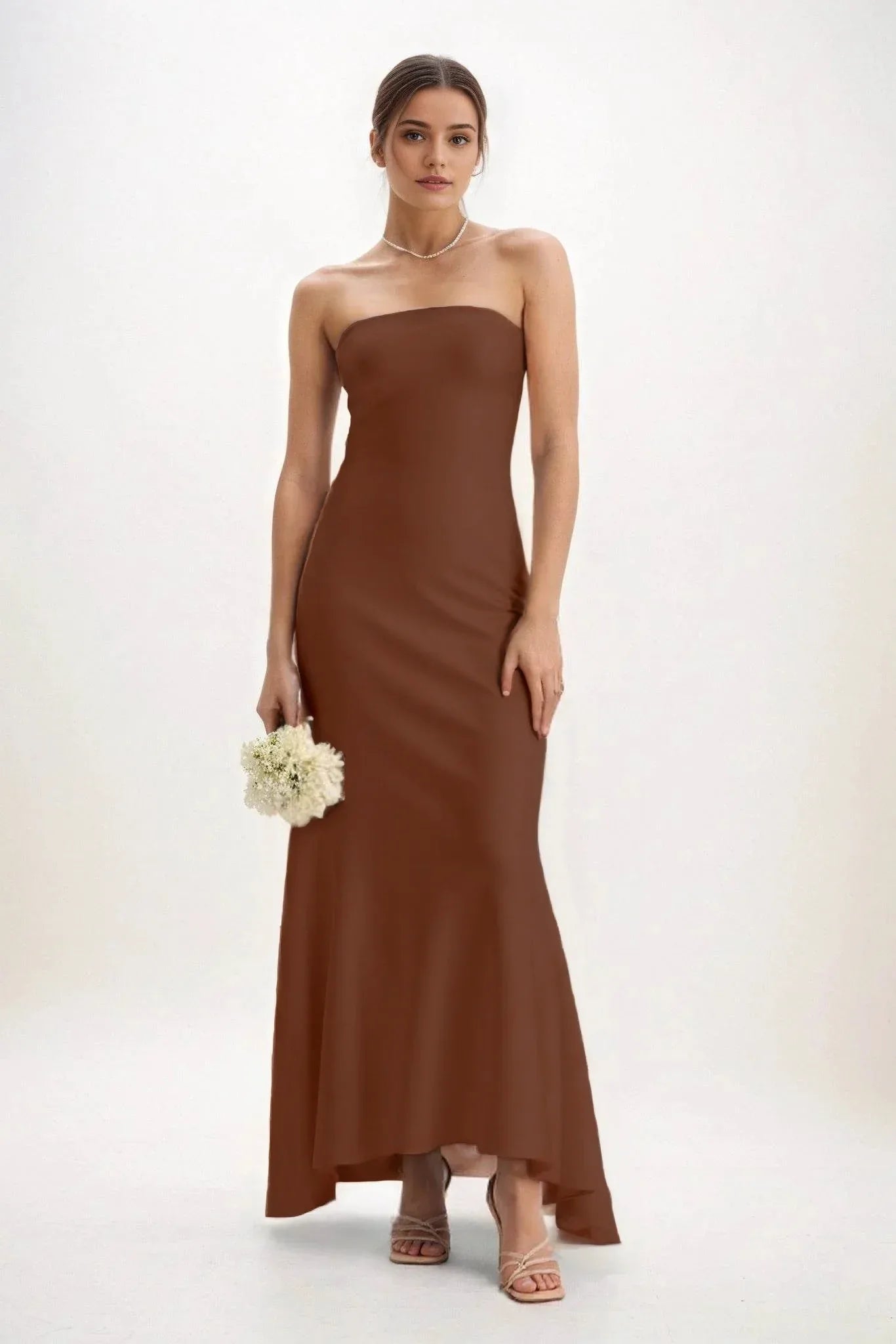 Sheath-Column Midi Luxe Satin Dress CB0829CS
