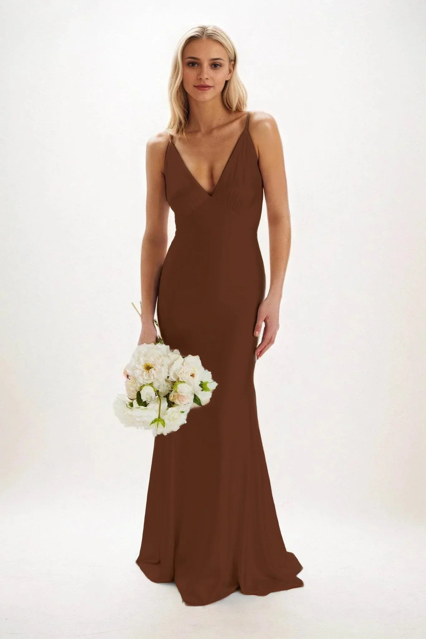 Sheath-Column Maxi Luxe Satin Dress CB0839CS