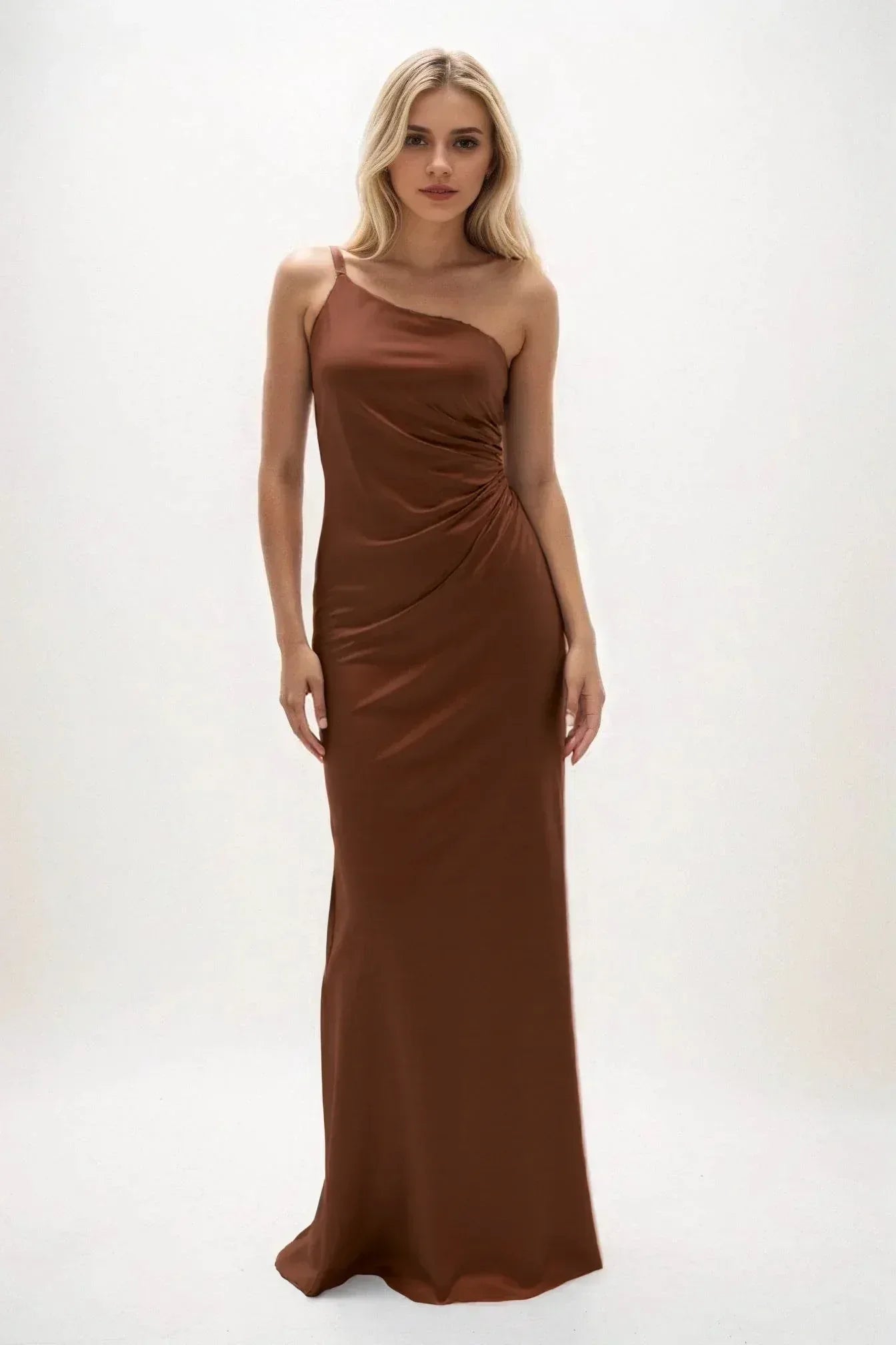 Sheath-Column Maxi Luxe Satin Dress CB0843CS