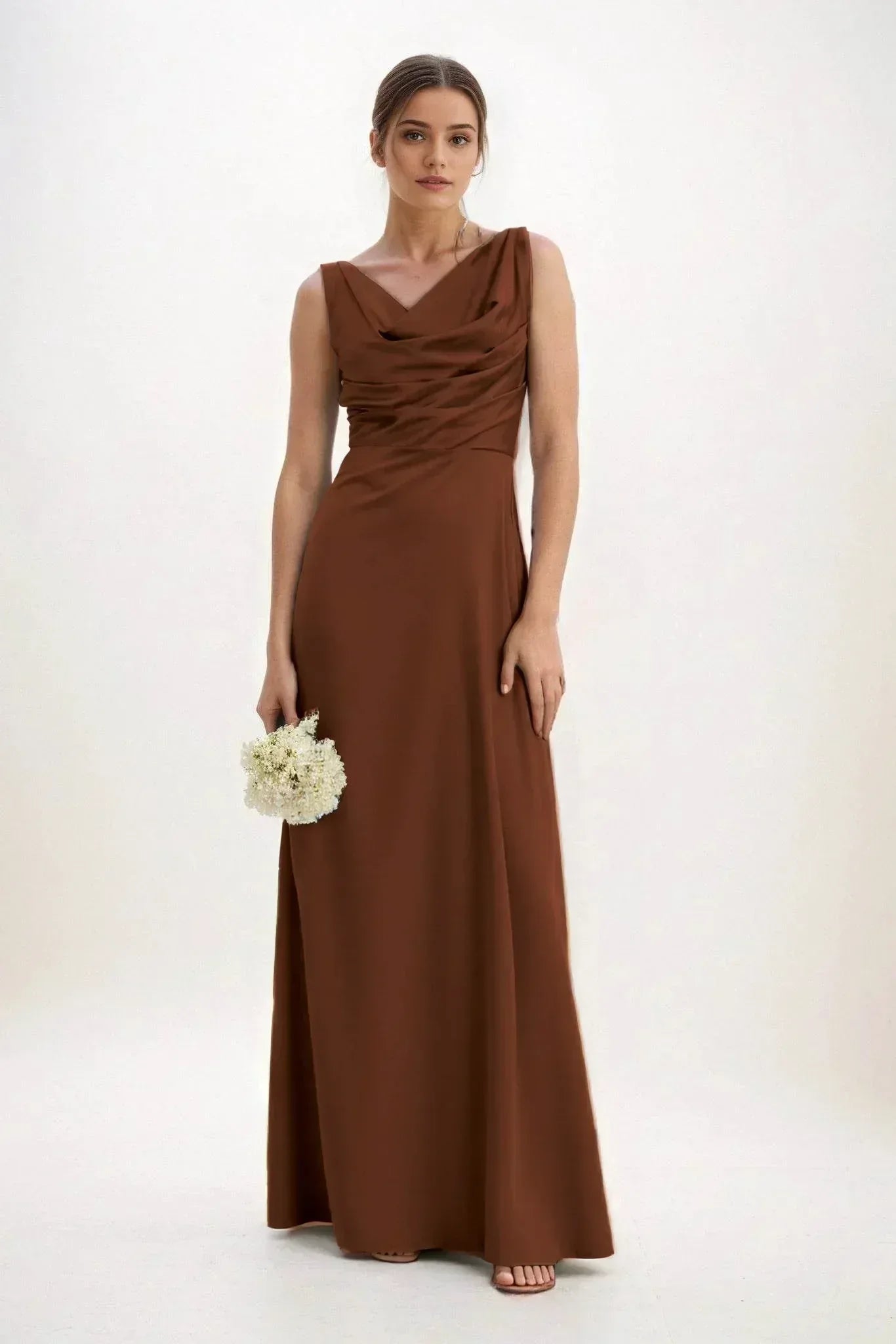 A-Line Maxi Luxe Satin Dress CB0853CS