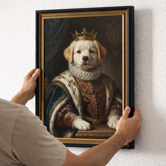 Personalized Crowned Pet Poster –Turn Your Dog Into Royalty