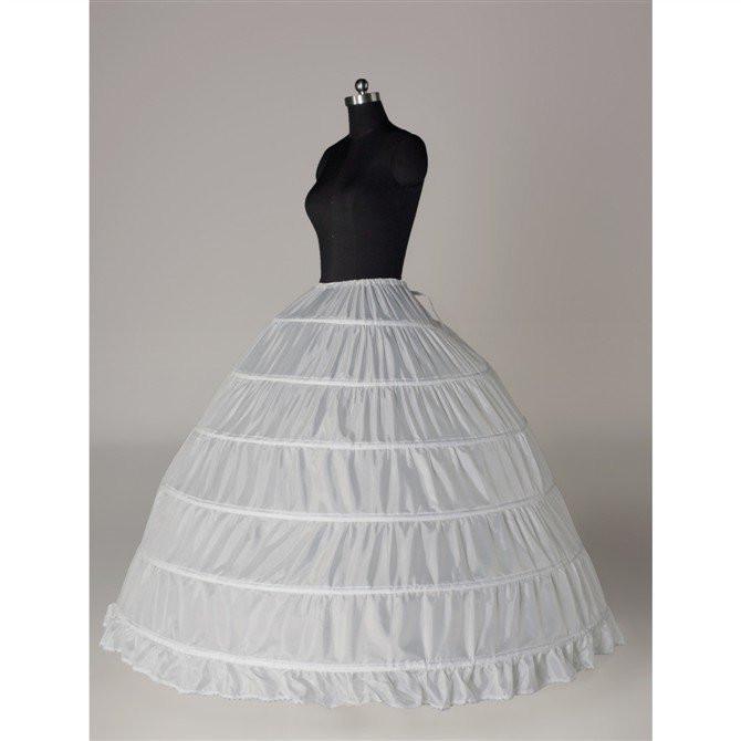 White Floor Length Crinoline 6 Hoop Petticoat Wedding Accessories