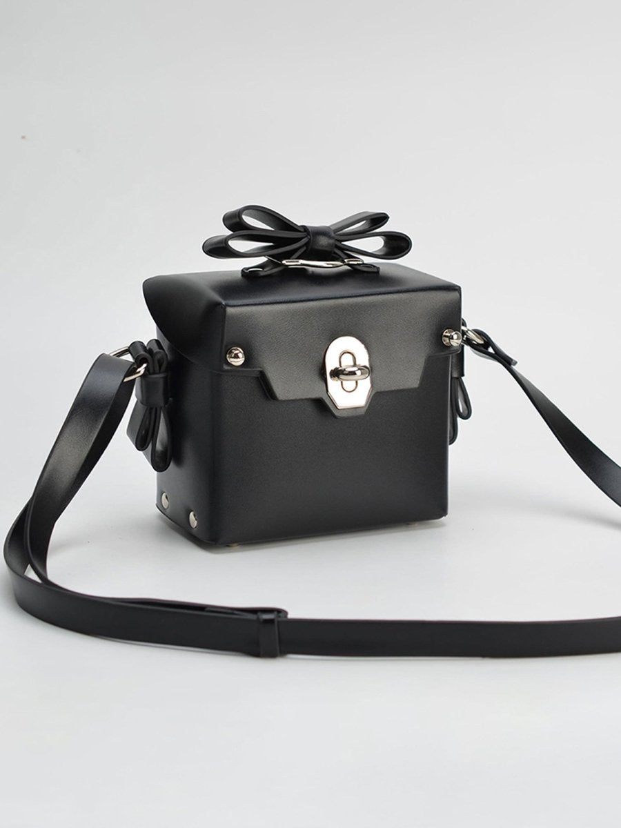 Women’s Bowknots Box Shoulder Bags in Vegan Leather