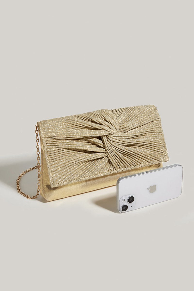 Women’s Ruched Glitter Flap Evening Clutch Bags