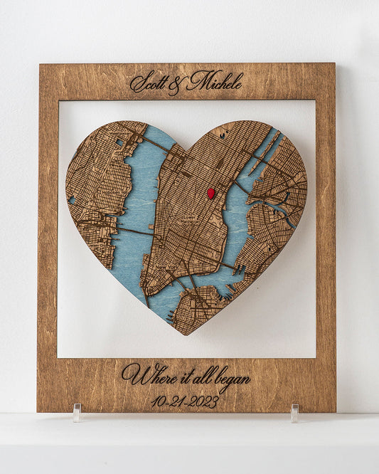 Where It All Began 3D Wooden Custom Map