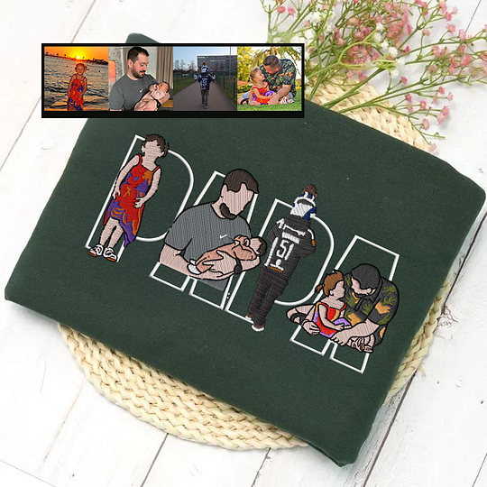 Custom Family Embroidered Sweatshirt – A Unique and Heartwarming Gift for Papa, Dad or Mama