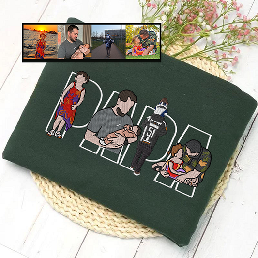 Custom Family Embroidered Sweatshirt – A Unique and Heartwarming Gift for Papa, Dad or Mama