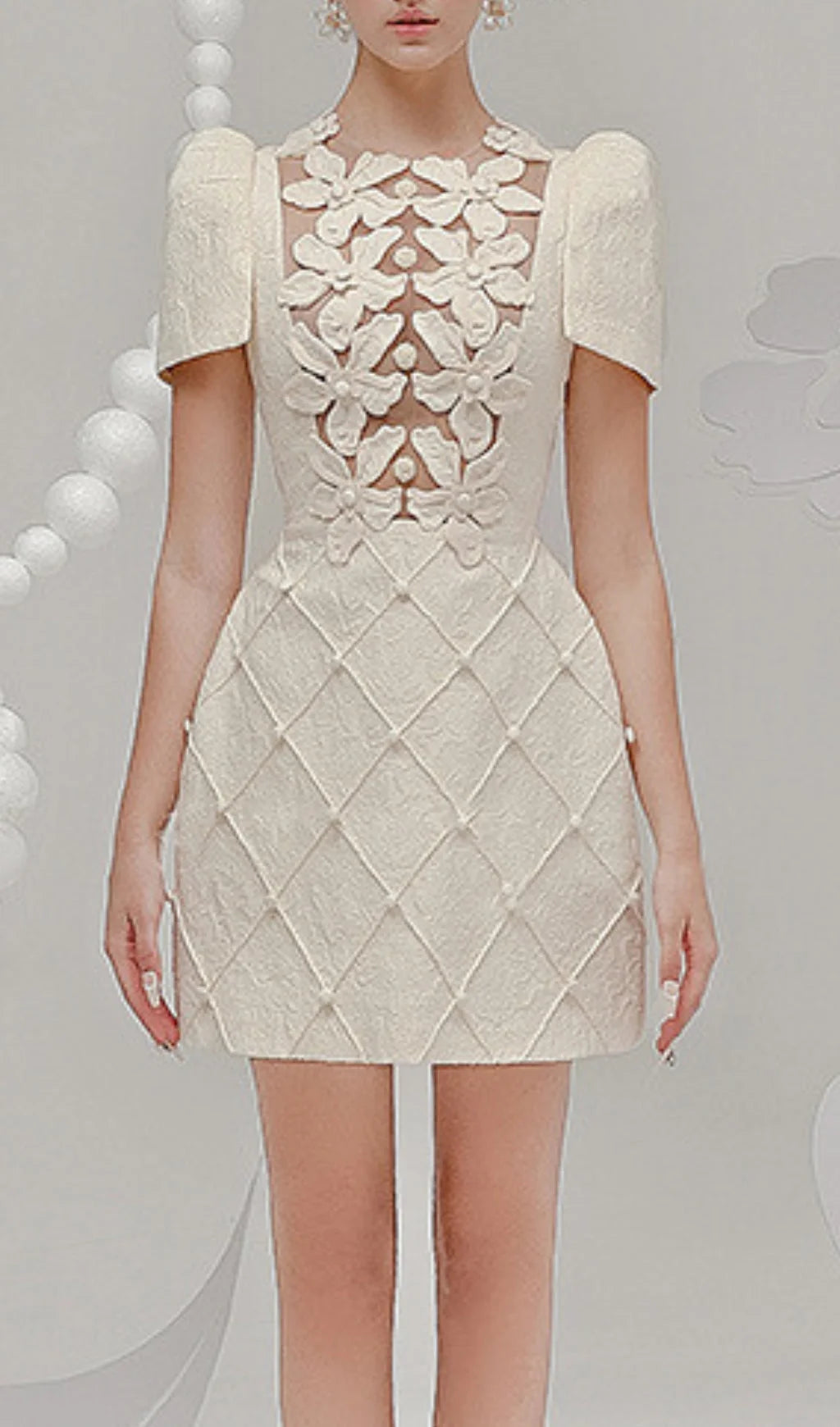Beate Flower Embellished Mini Dress