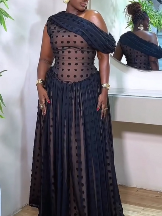 Black Polka Dot Sheer Dress