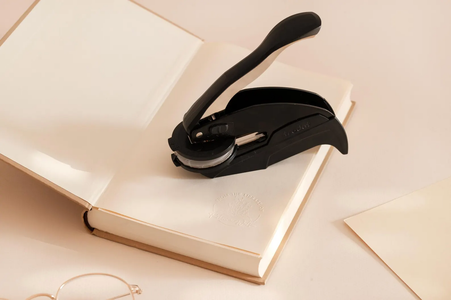 Custom BOOK EMBOSSER STAMP | Personalized Library Stamp | Choose from 5 Designs | Embosser, Wood or Self Inking | Ideal Gift for Book Lovers