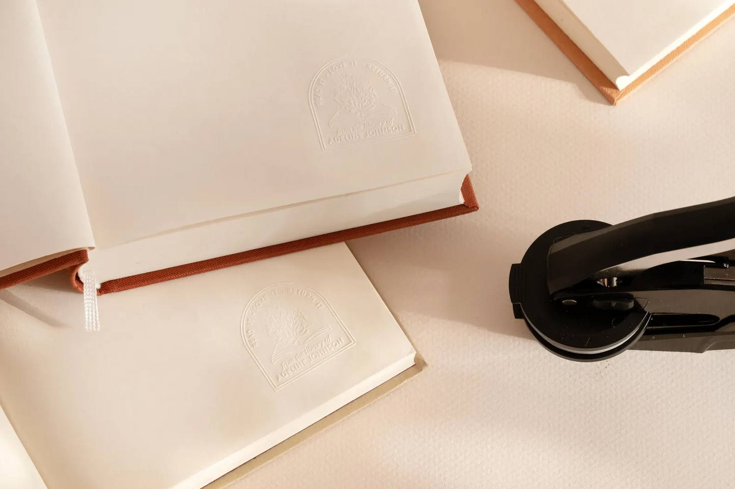 Custom BOOK EMBOSSER STAMP | Personalized Library Stamp | Choose from 5 Designs | Embosser, Wood or Self Inking | Ideal Gift for Book Lovers