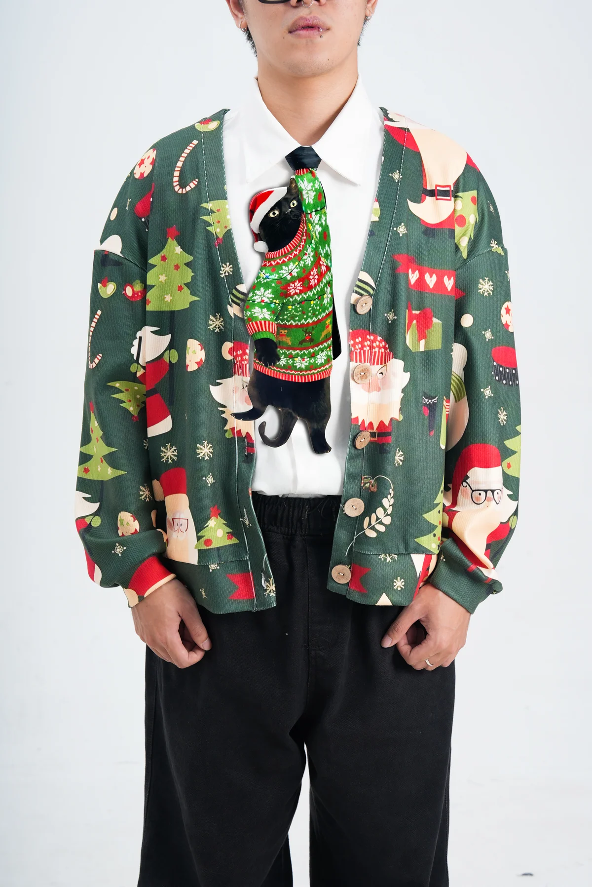 Christmas Novelty Noel Cat - Funny Gift for Men – Tie Accessories