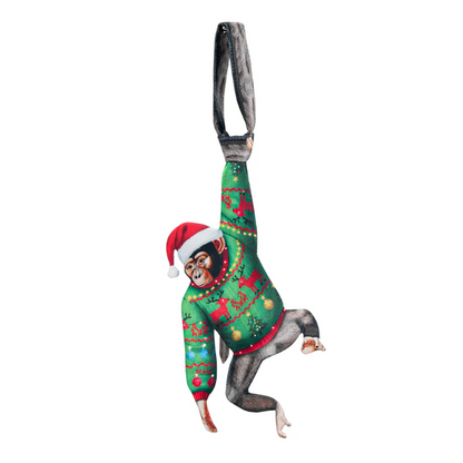 Christmas Monkey Novelty Tie – Animals Monkey Shape in Taffeta Silk – Funny Holiday Gift for Men