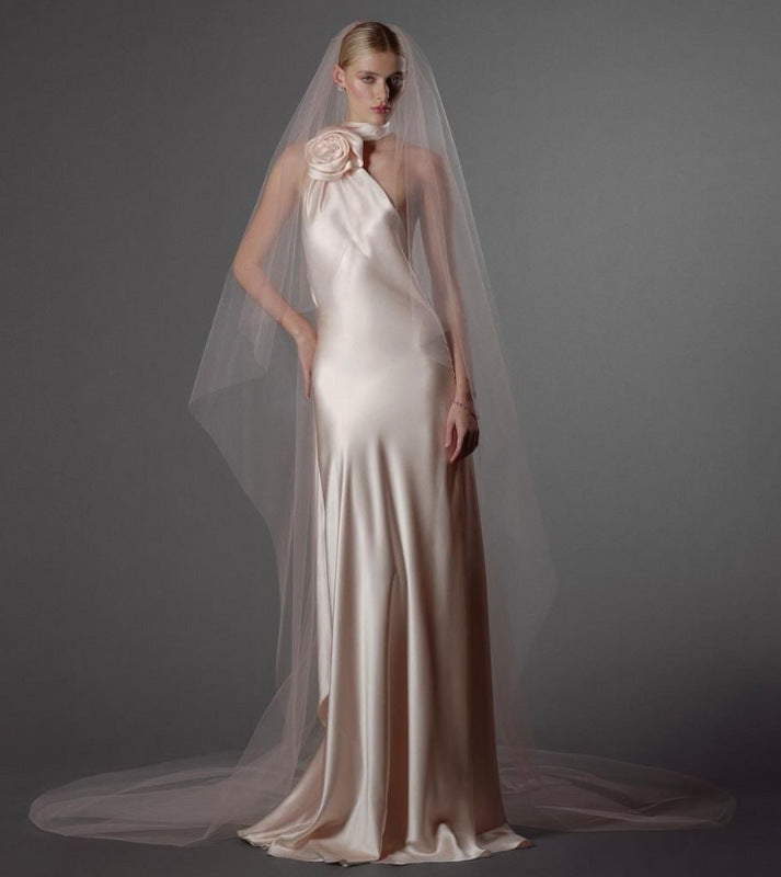 Halter Neck 3D Floral Dress