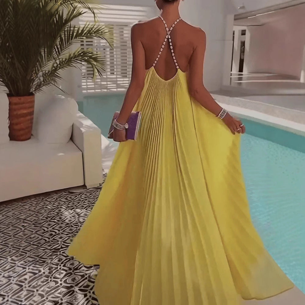 Crystal Pleated Gown