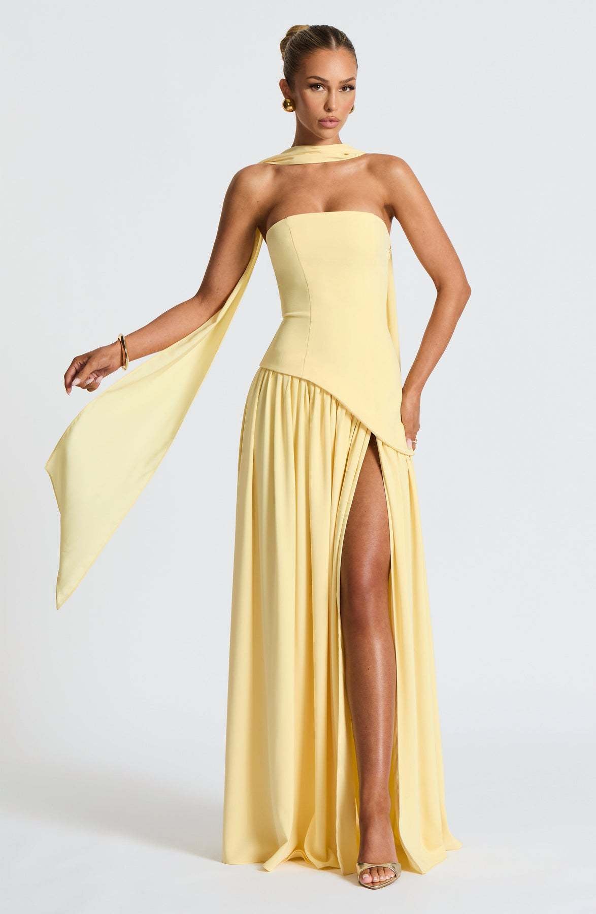 Solid Color Slit Dress