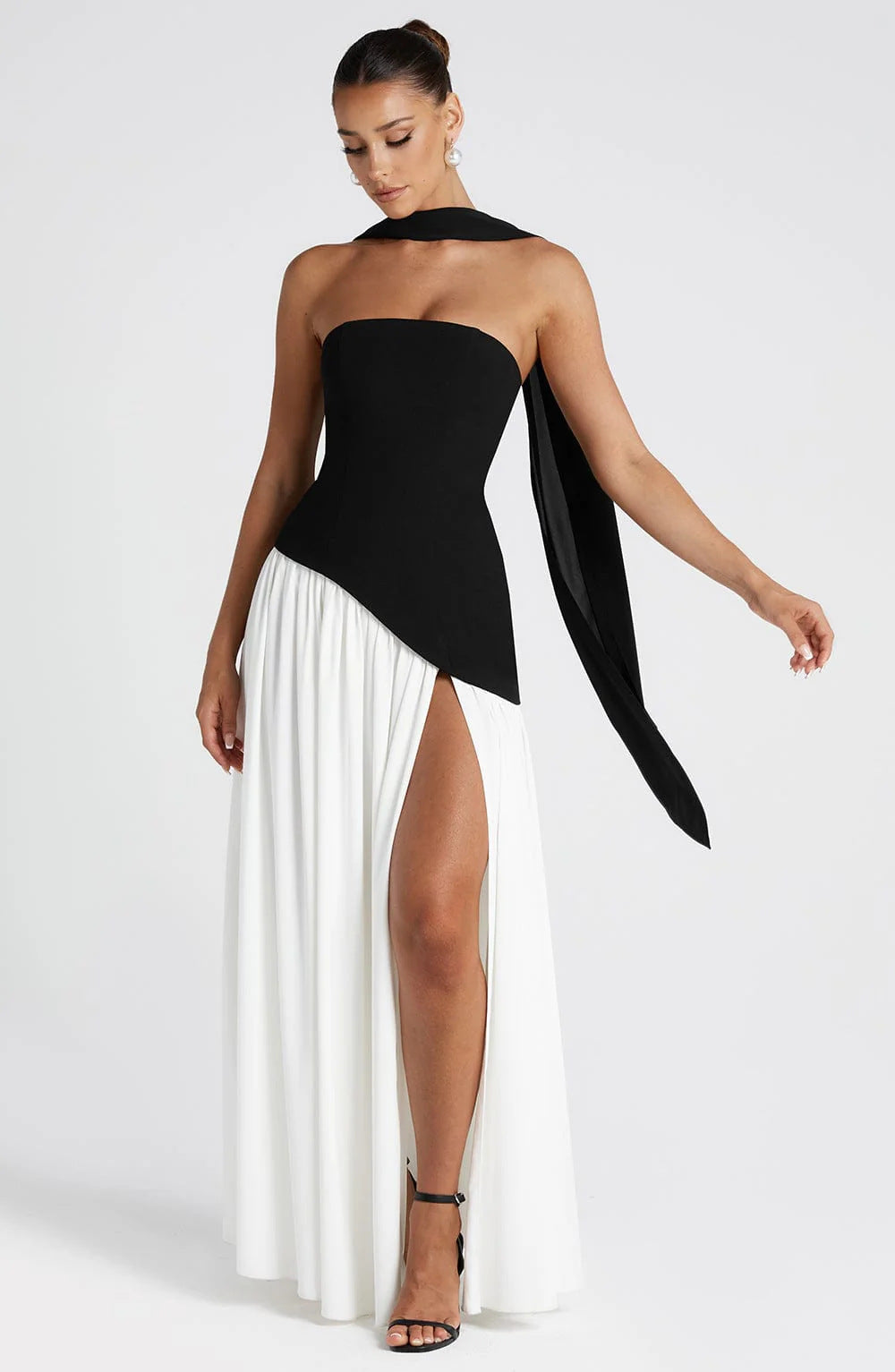 Solid Color Slit Dress