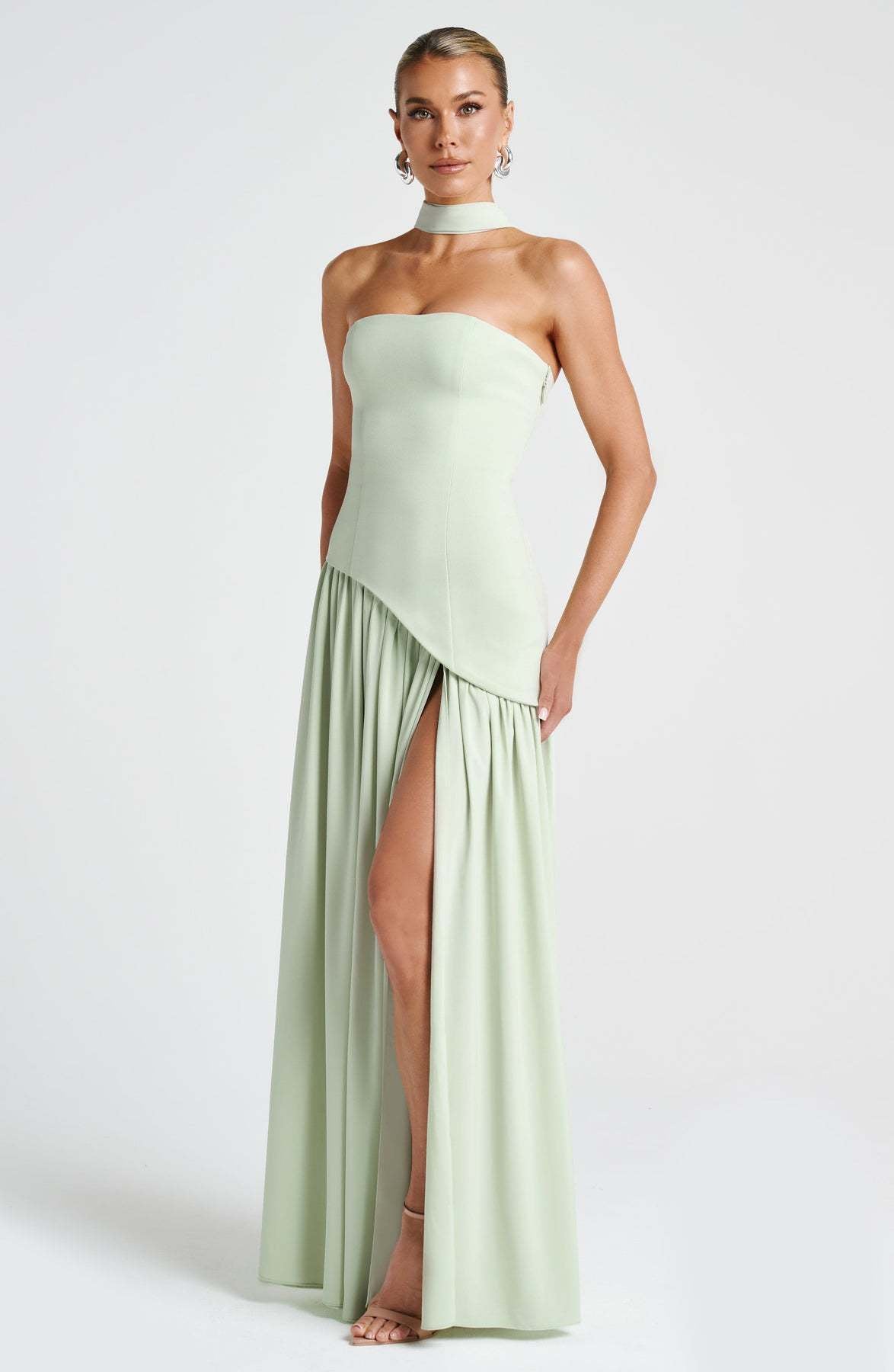 Solid Color Slit Dress