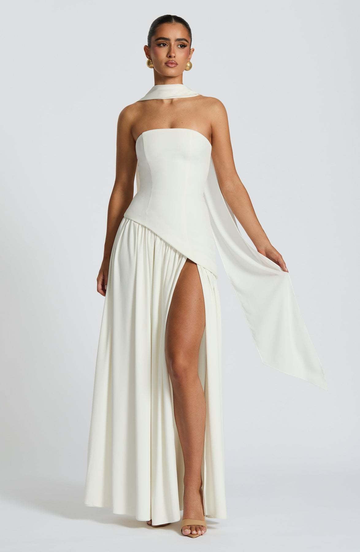 Solid Color Slit Dress