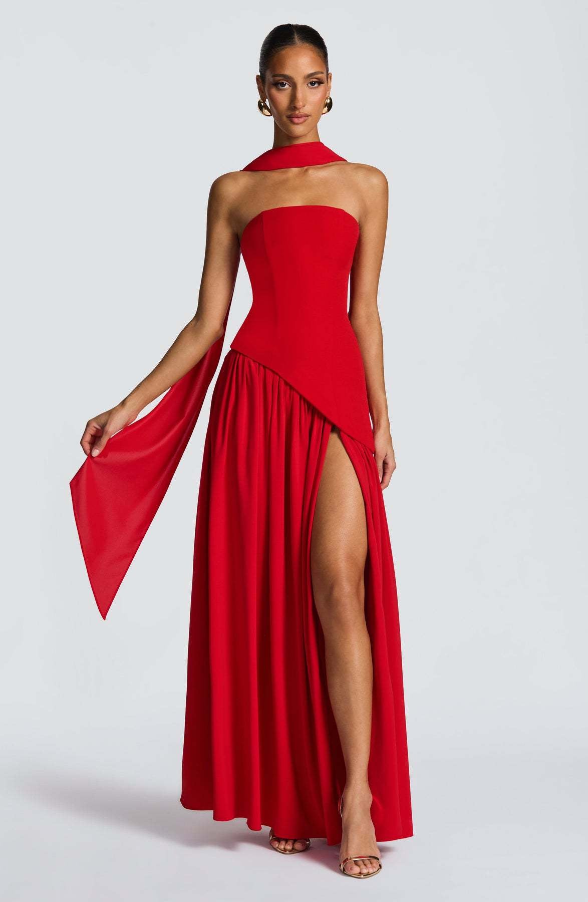 Solid Color Slit Dress