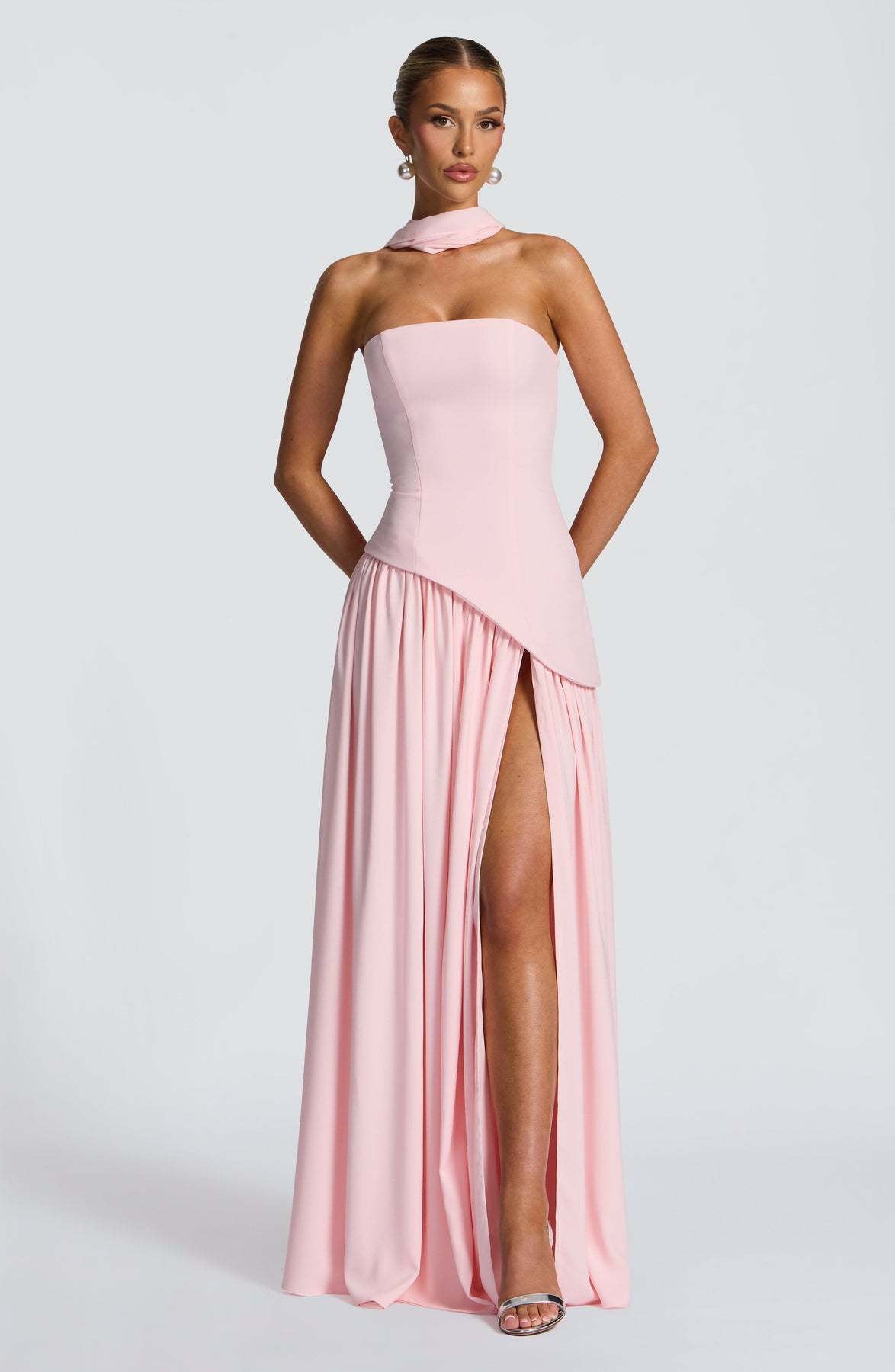 Solid Color Slit Dress