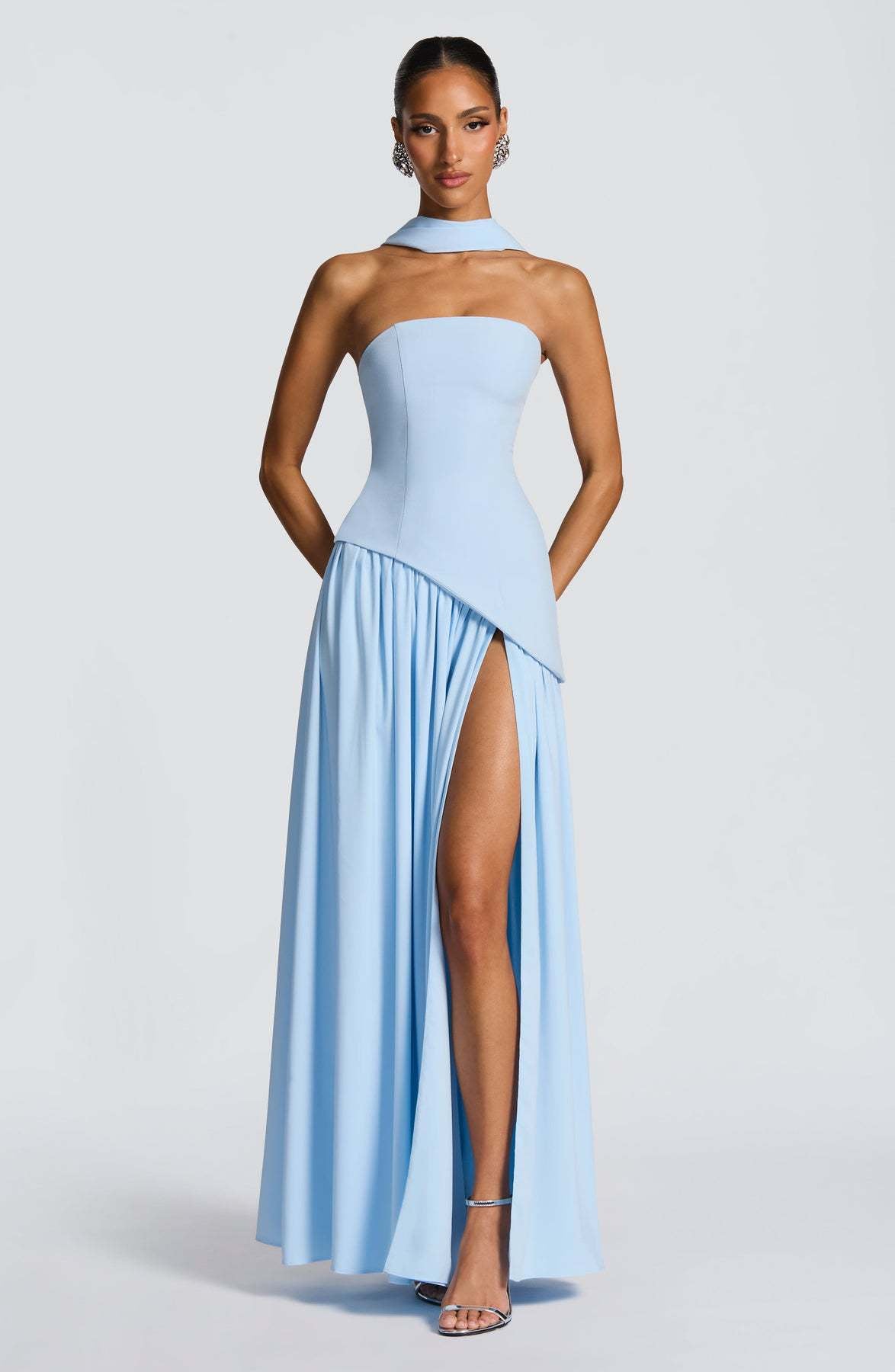 Solid Color Slit Dress
