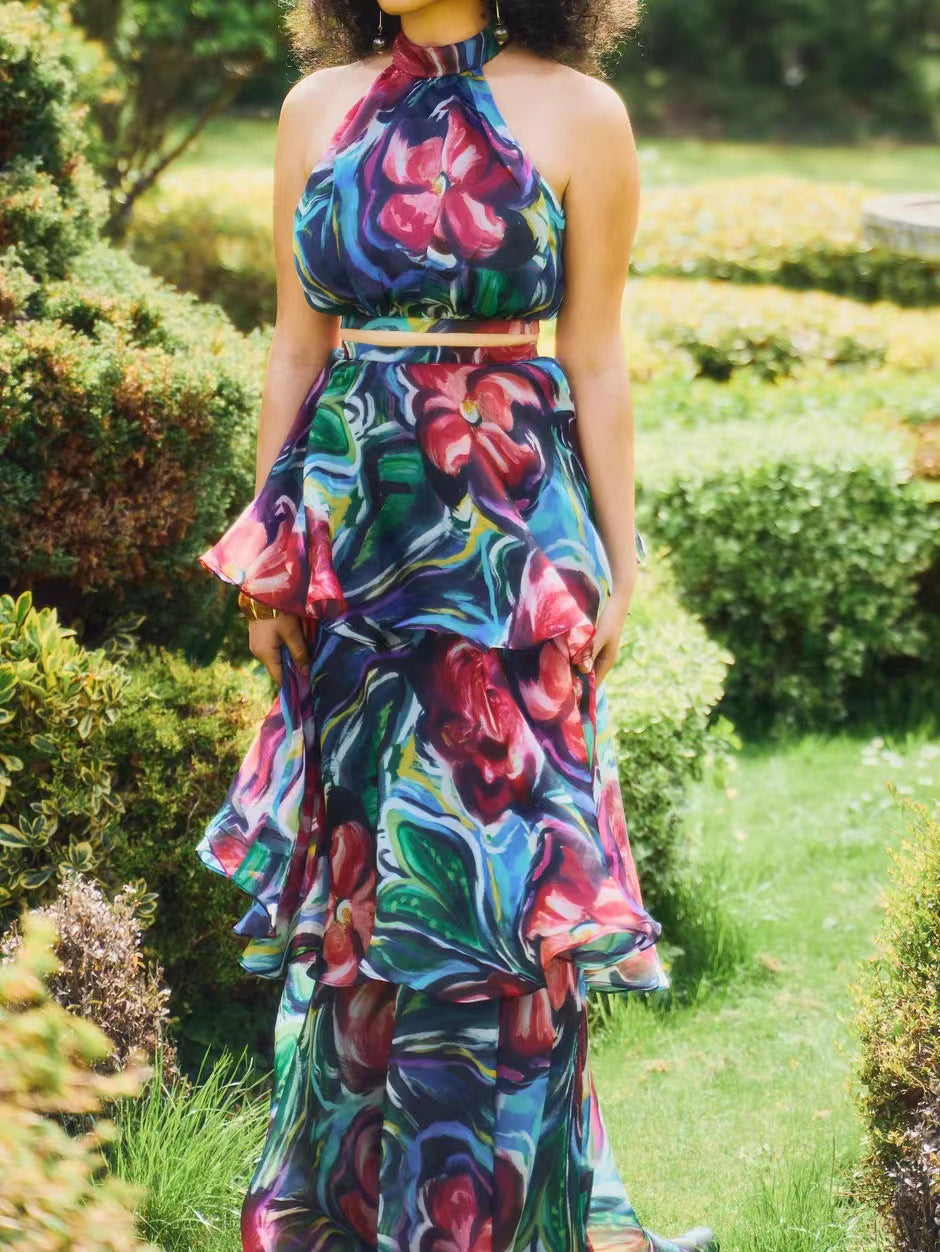 Floral Cake Skirt Set