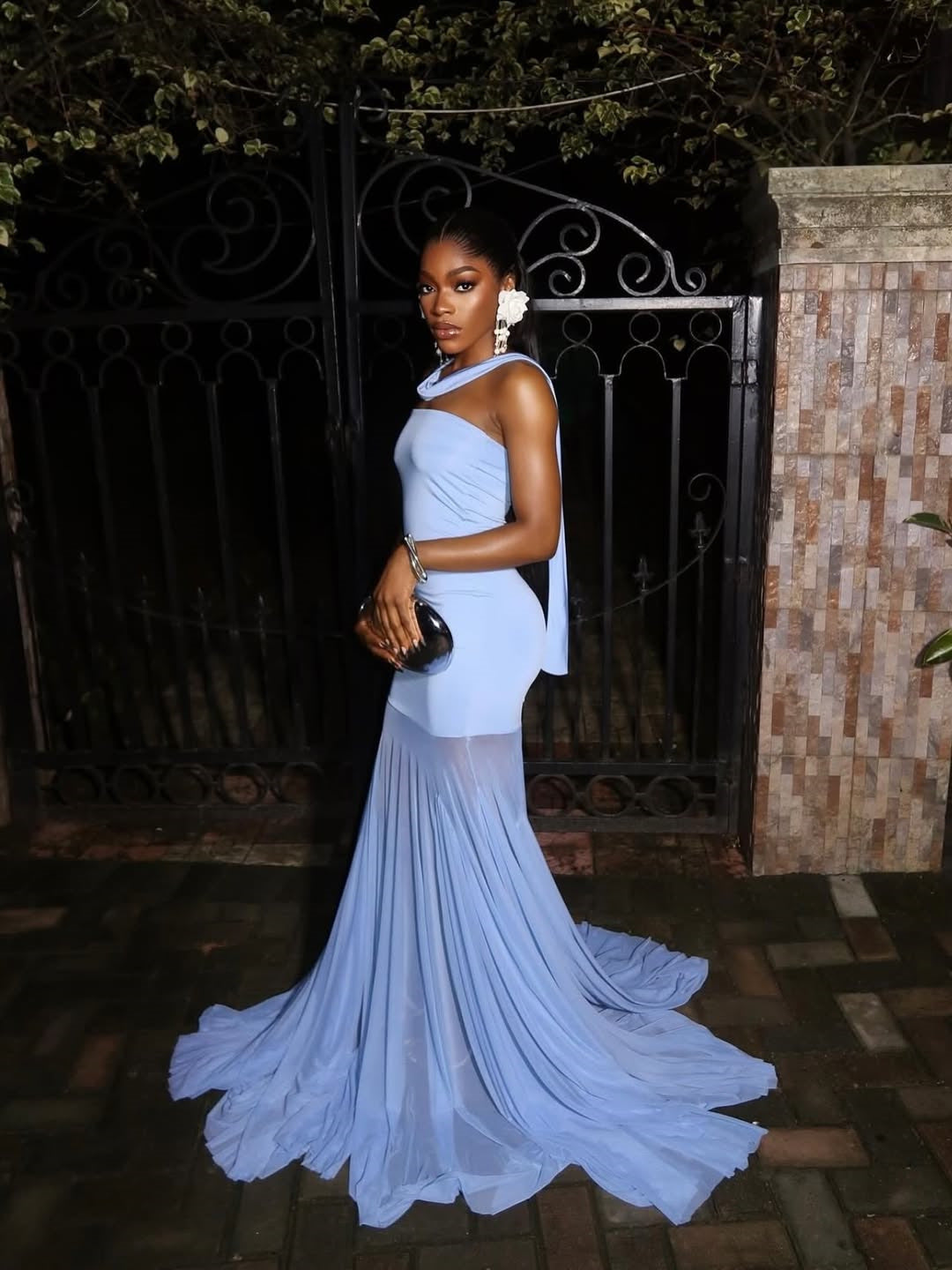 Strapless Mesh Patchwork Maxi Dress