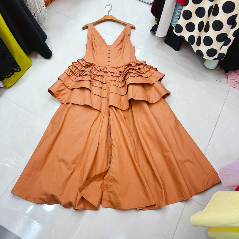 Retro V-neck Sleeveless Dress