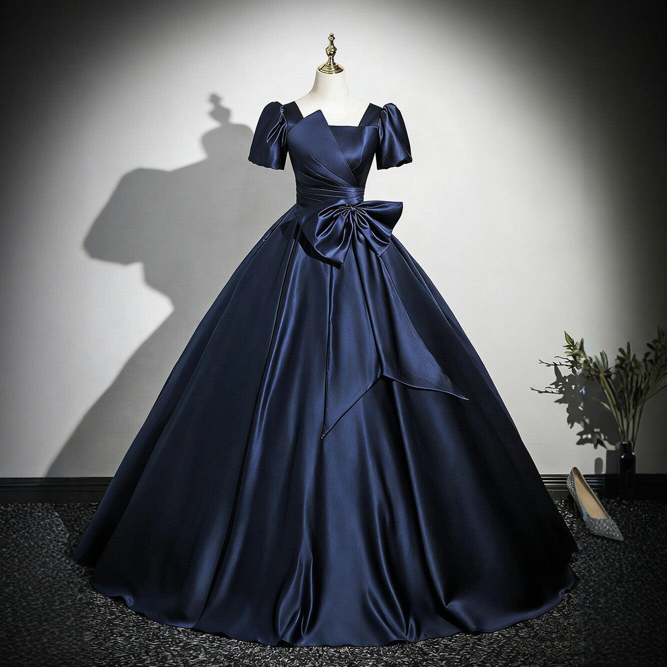 Sage Green Satin Ball Gown
