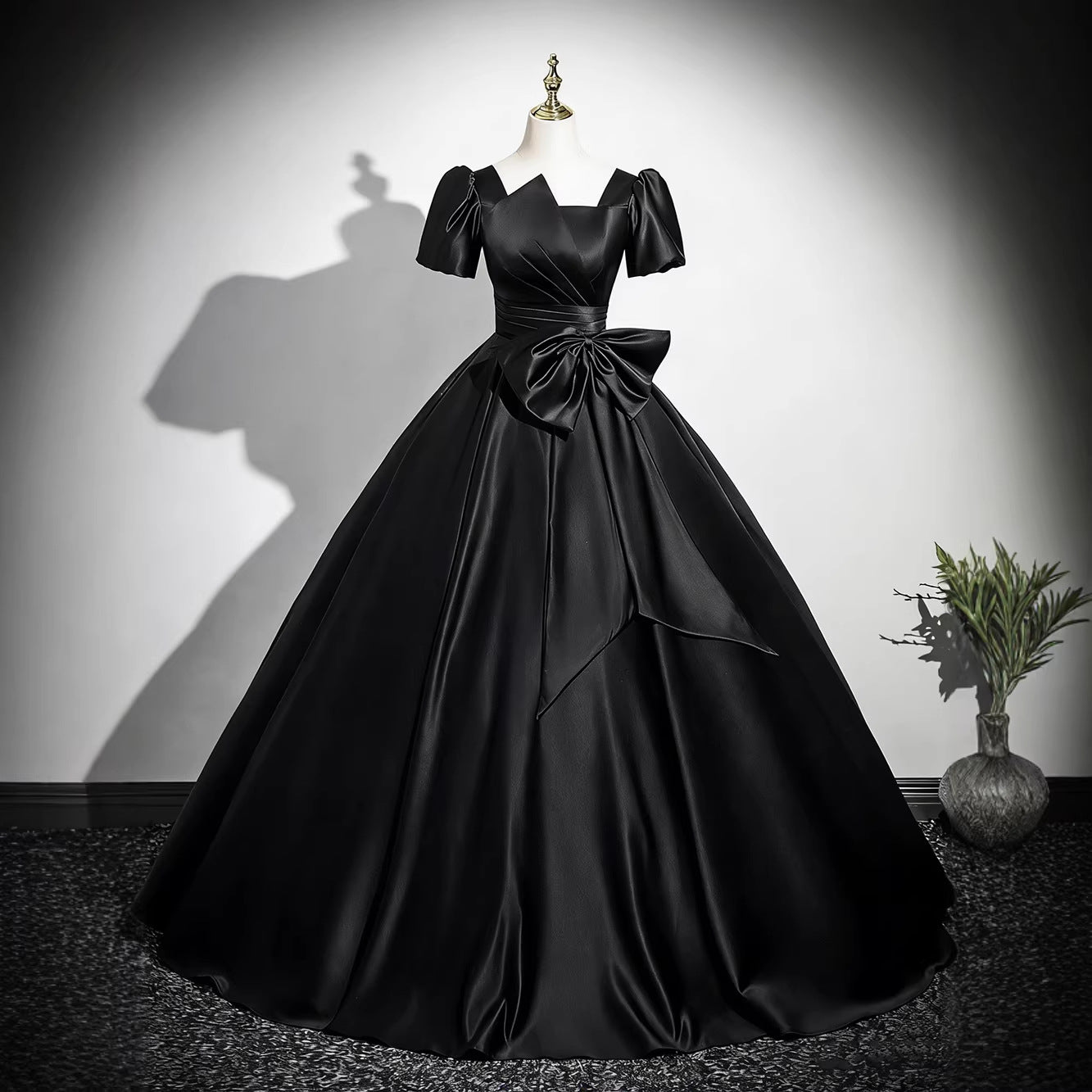 Sage Green Satin Ball Gown