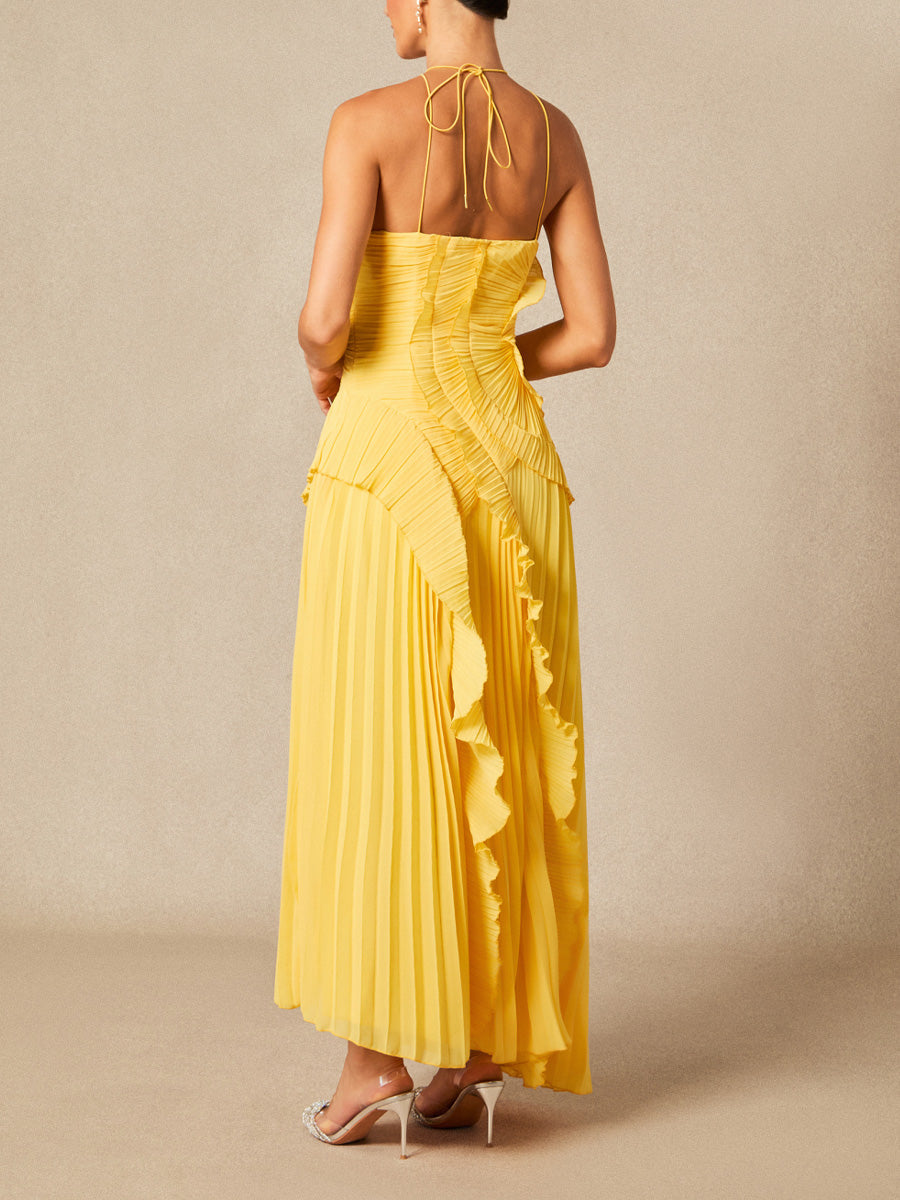 Ruffled Halter Neck Dress