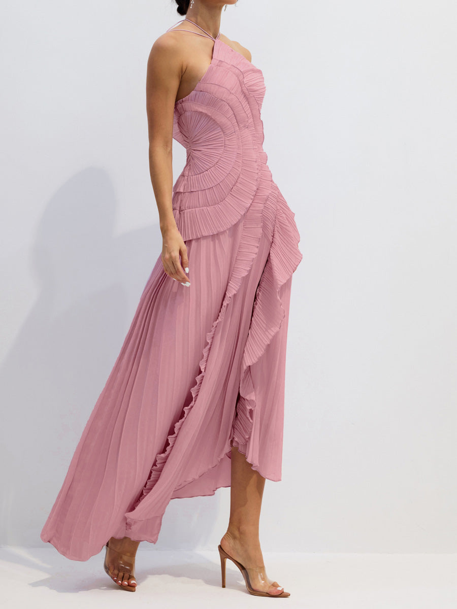 Ruffled Halter Neck Dress