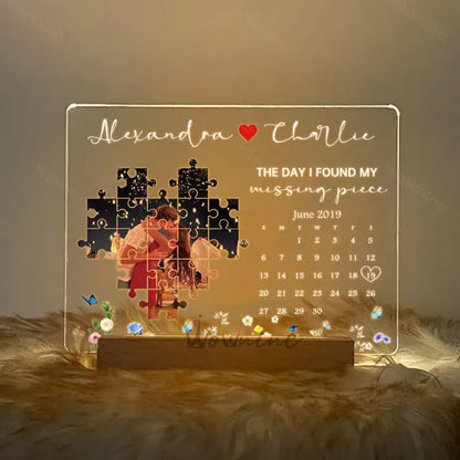 The Day I Found My Missing Piece Light Frame Personalized Gift