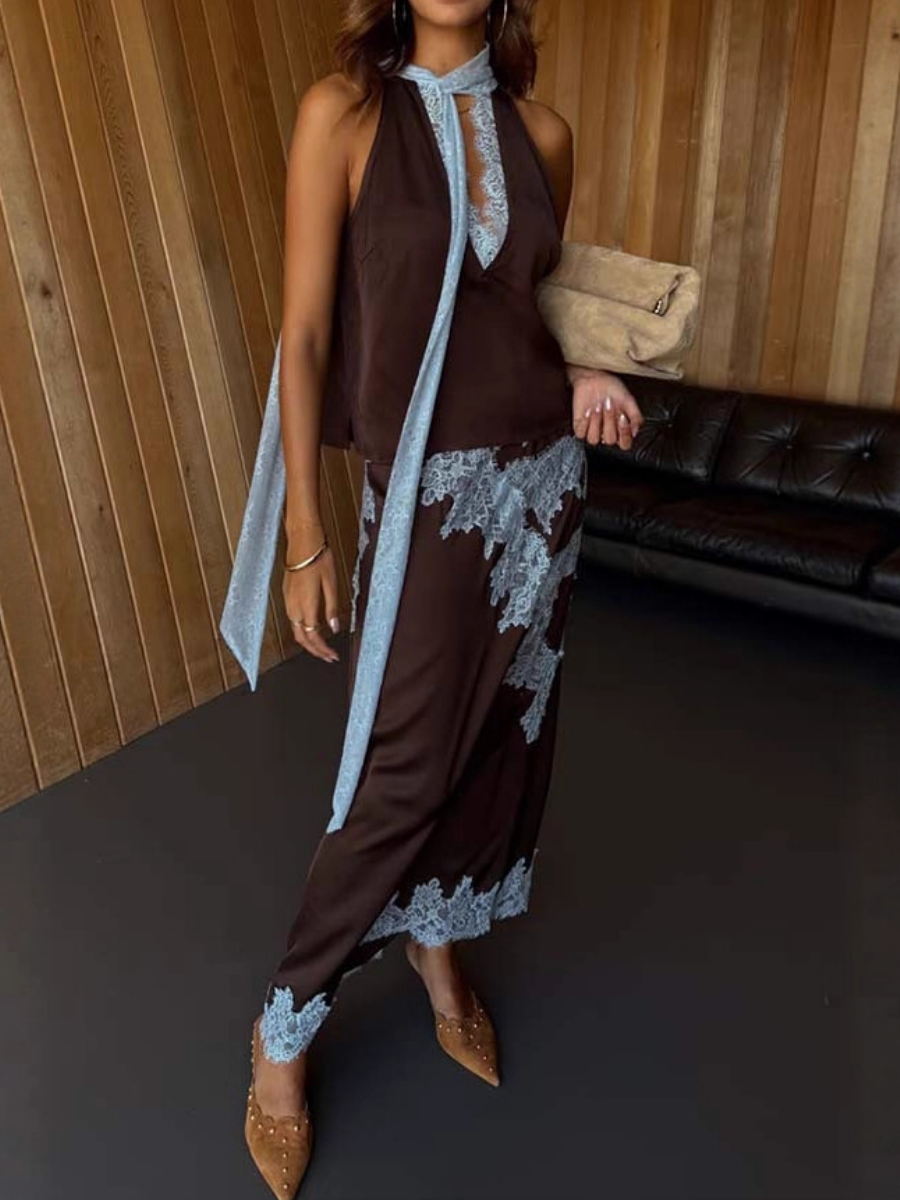 Classic Chocolate Lace 2pc Set