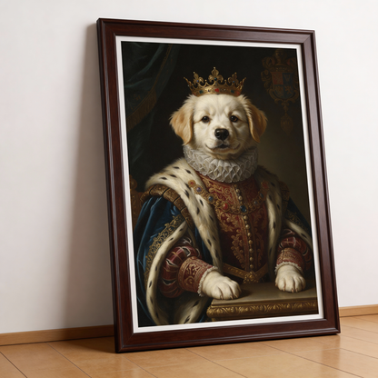 Personalized Crowned Pet Poster –Turn Your Dog Into Royalty