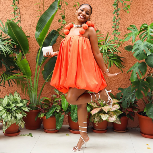 Ball-shaped Halter Puffy Dress
