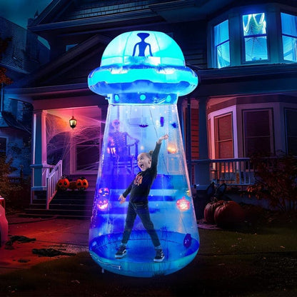 12ft UFO Alien inflatable with built in LED lights.