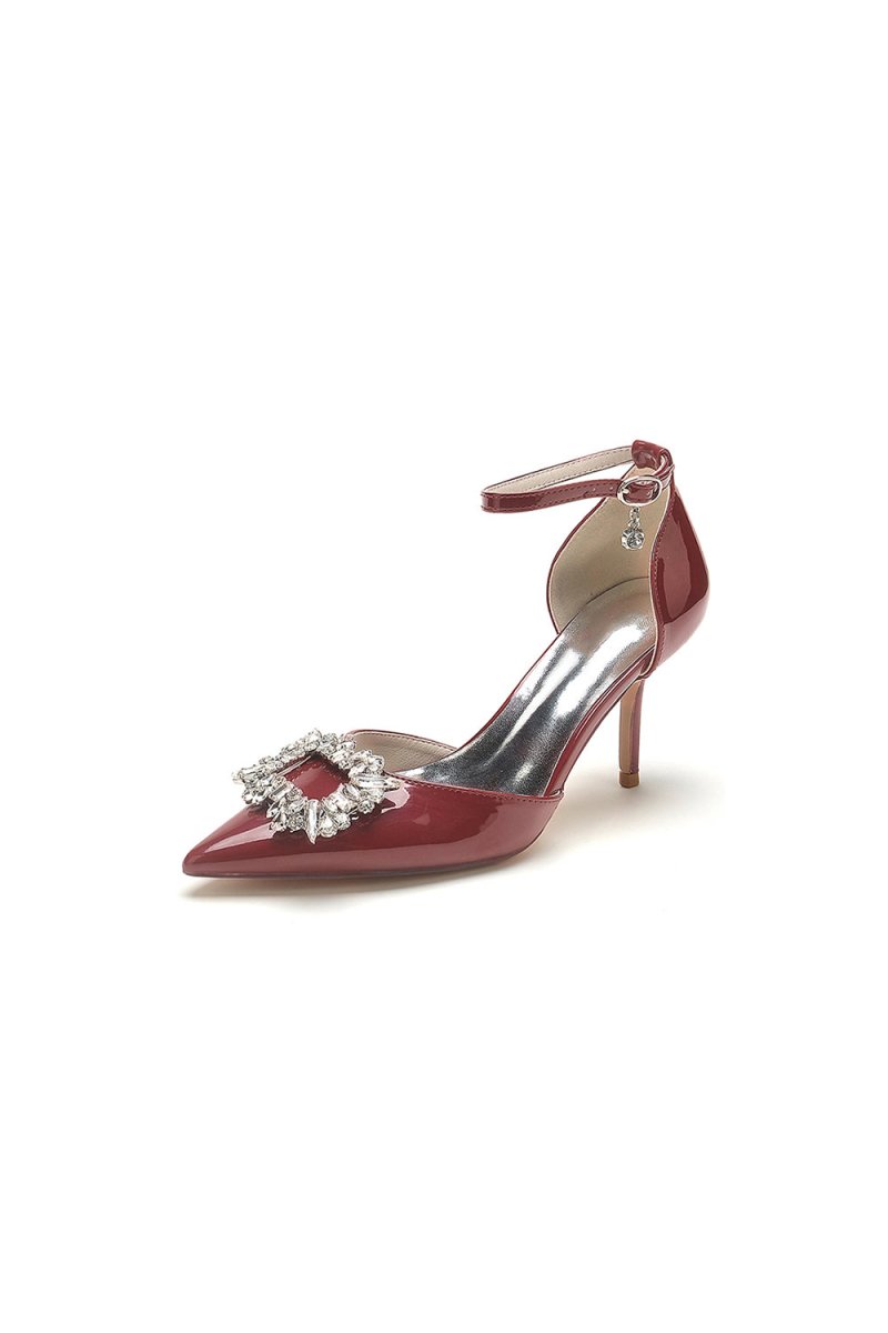 Black Elegant High Heels with Radiant Crystal Decoration