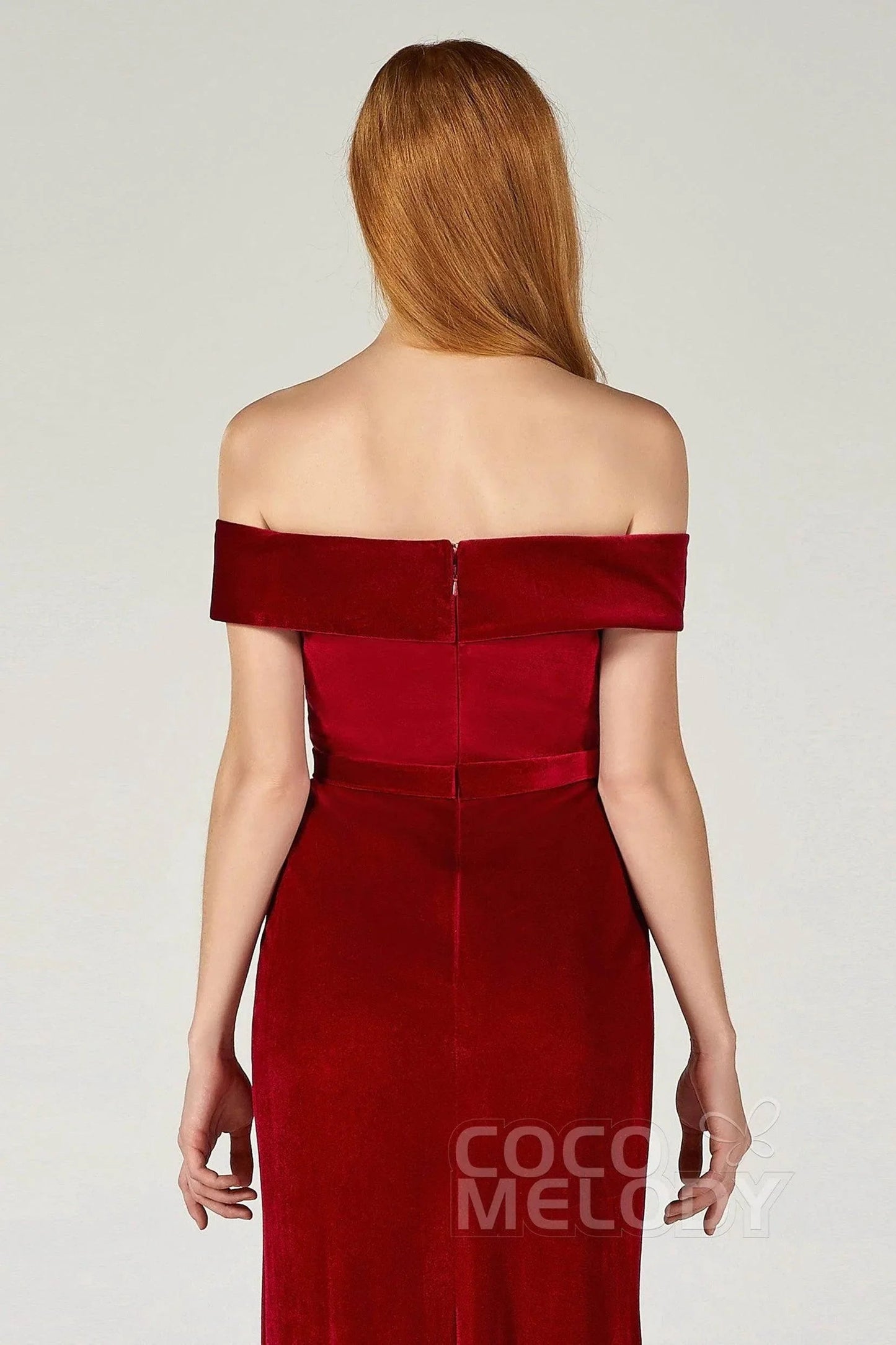 Sheath-Column Ankle Length Velvet Dress CB0365CS