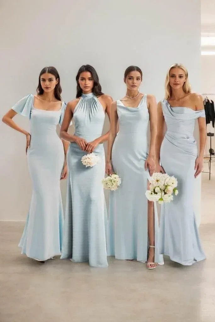 Sheath-Column Maxi Elastic Cloth Dress CB0814CS