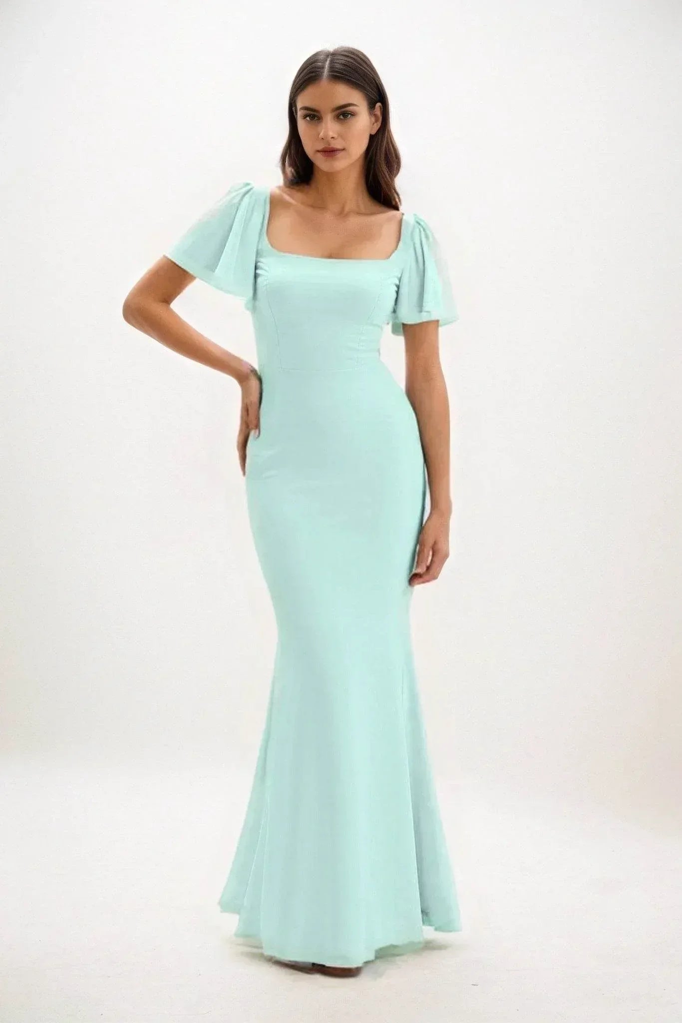 Sheath-Column Maxi Chiffon Dress CB0813CS