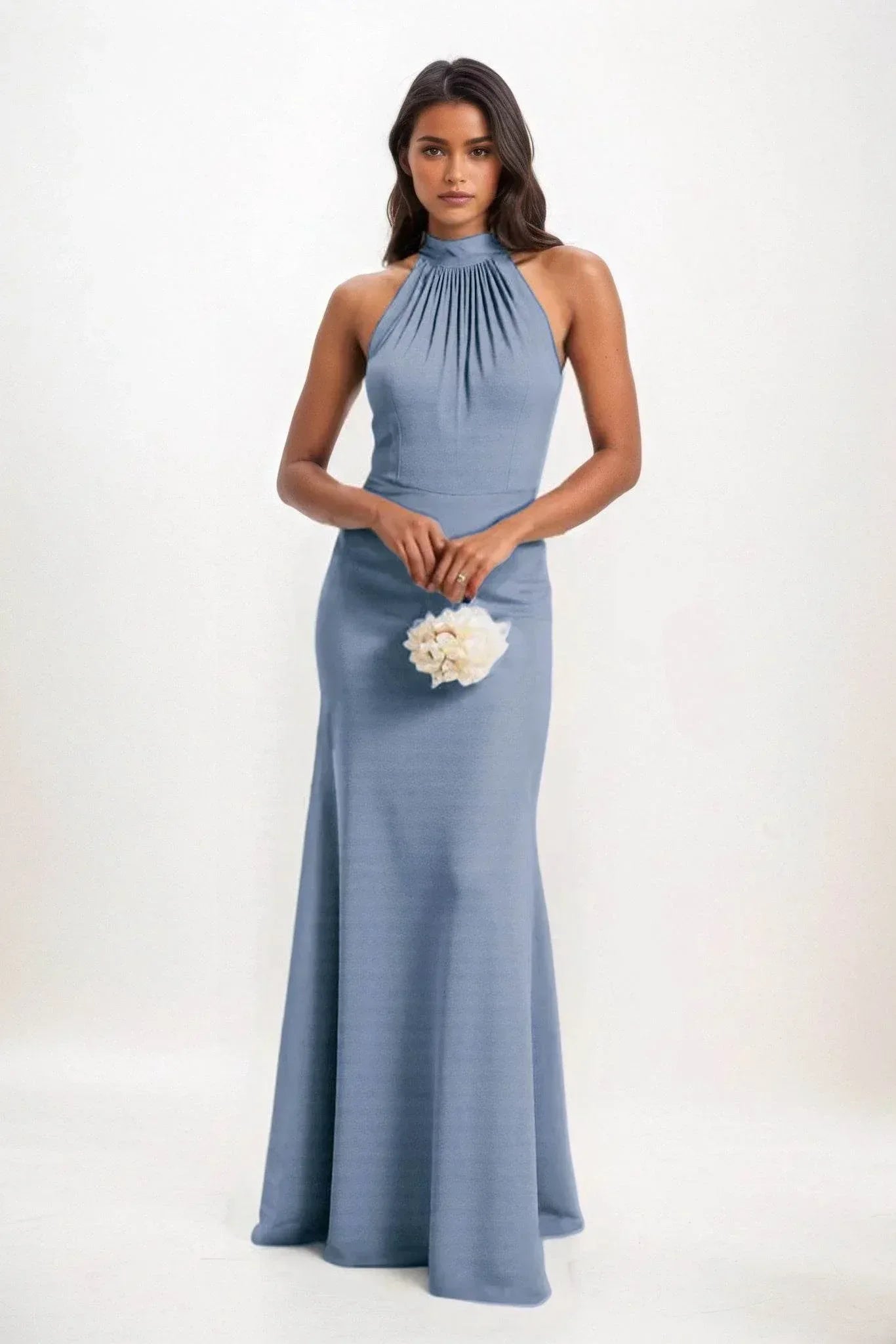 Sheath-Column Maxi Elastic Cloth Dress CB0814CS