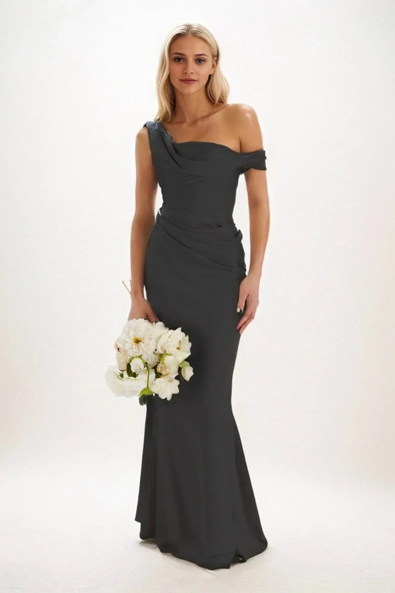 Sheath-Column Maxi Luxe Satin Dress CB0815CS