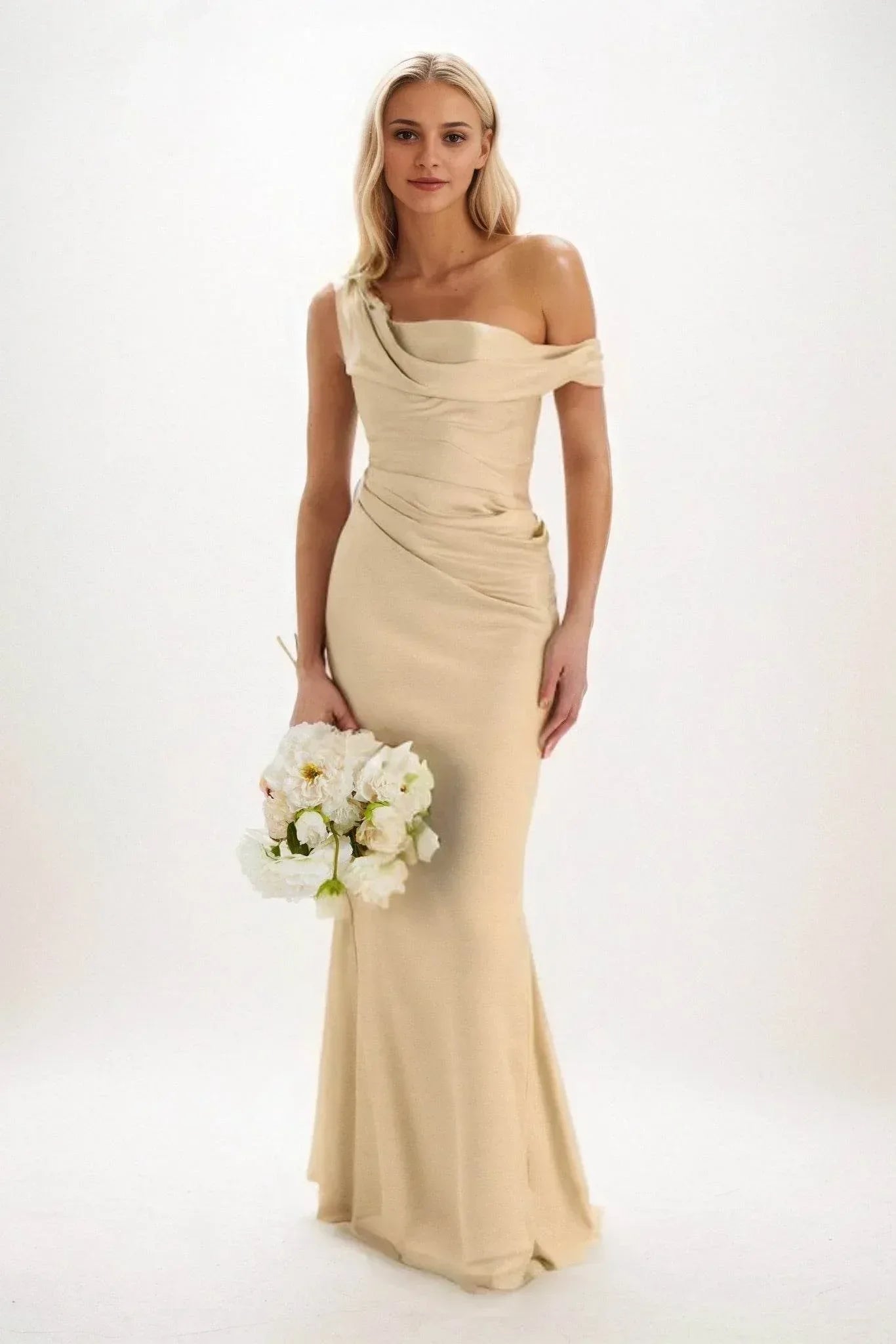 Sheath-Column Maxi Luxe Satin Dress CB0815CS
