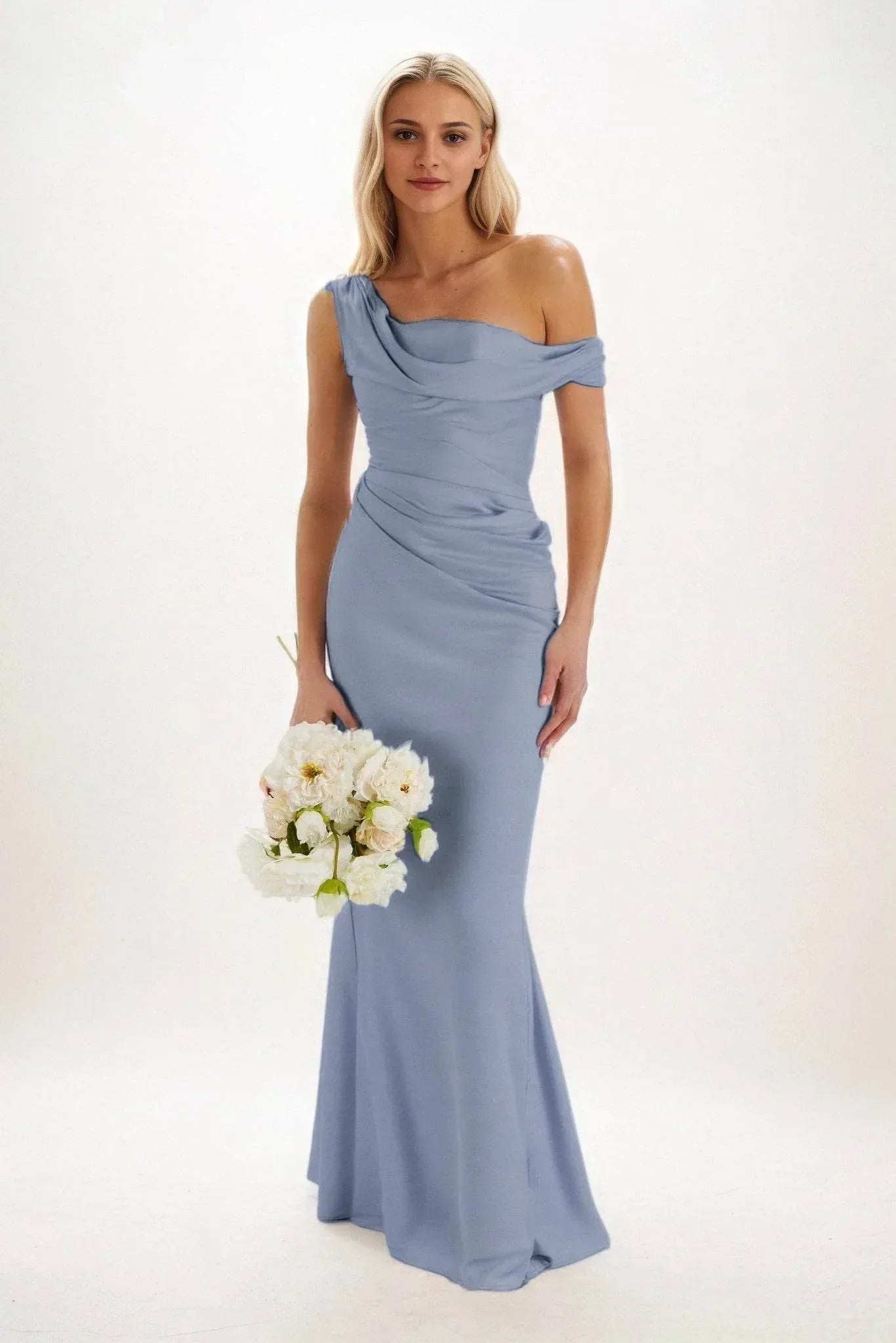 Sheath-Column Maxi Luxe Satin Dress CB0815CS
