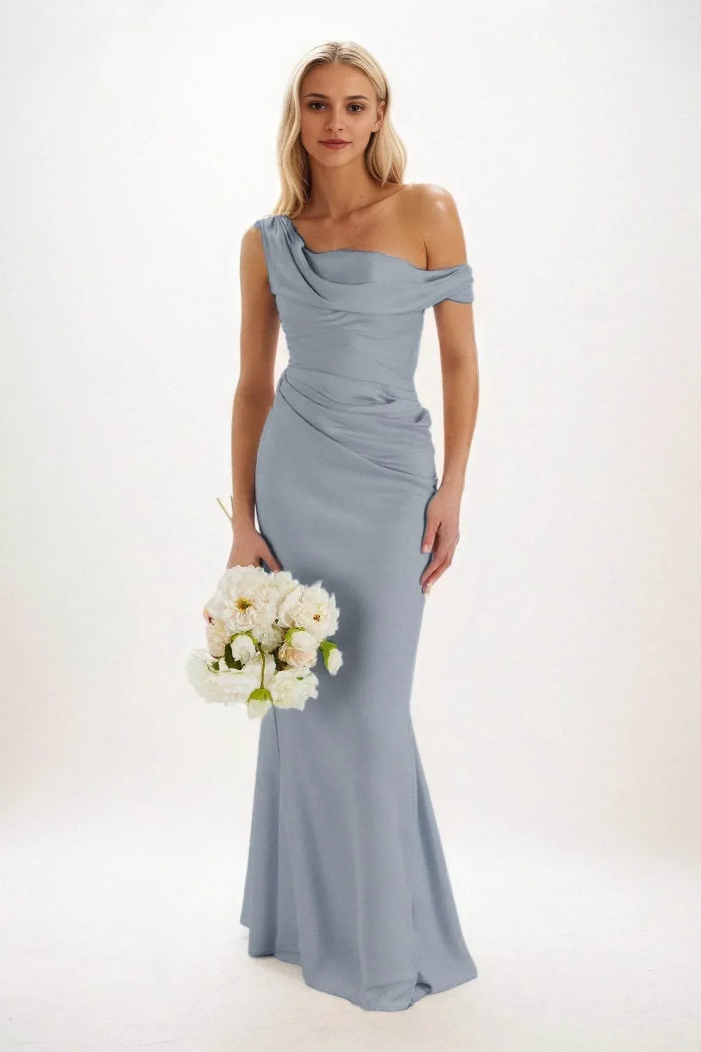 Sheath-Column Maxi Luxe Satin Dress CB0815CS